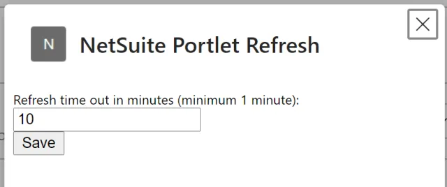 NetSuite Portlet Refresh 