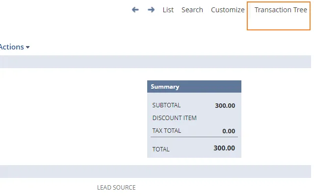 NetSuite Transaction Tree