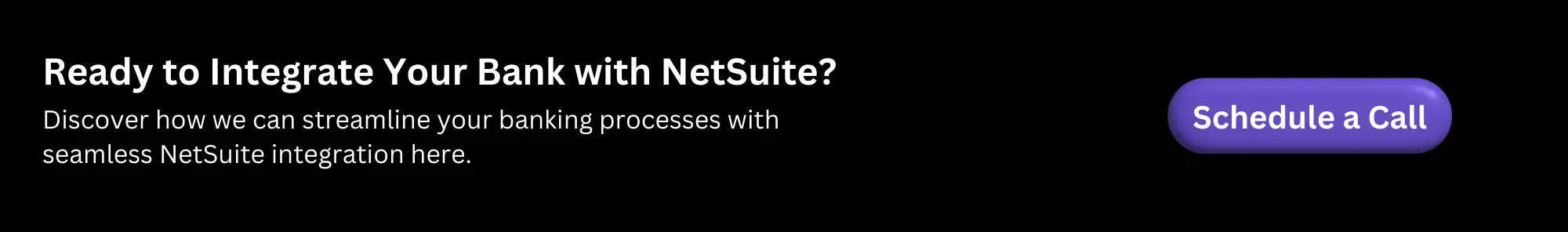 NetSuite bank Integration CTA