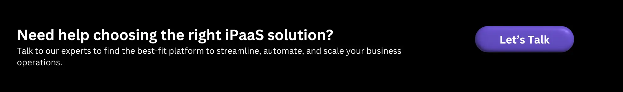 cta image with link to contact page, to talk to experts for choosing right ipaas solution